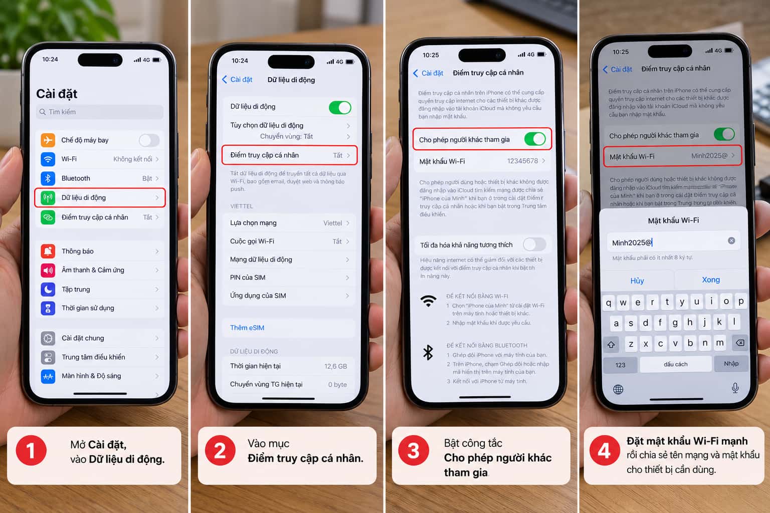 Cách mở phát WiFI trên Iphone