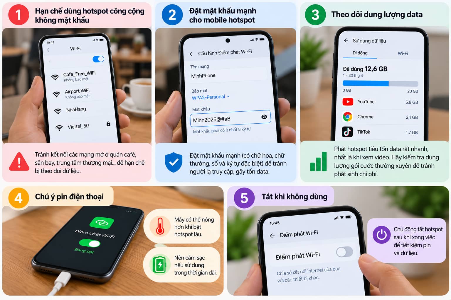 Những lưu ý khi dùng wifi hotspot