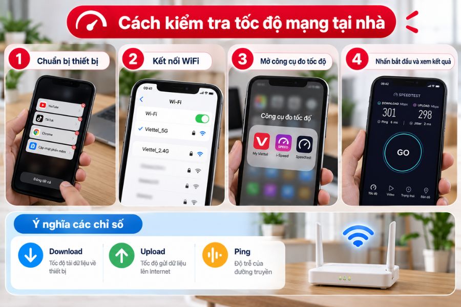 Cách kiểm tra mạng WiFi bằng công cụ đo tốc độ