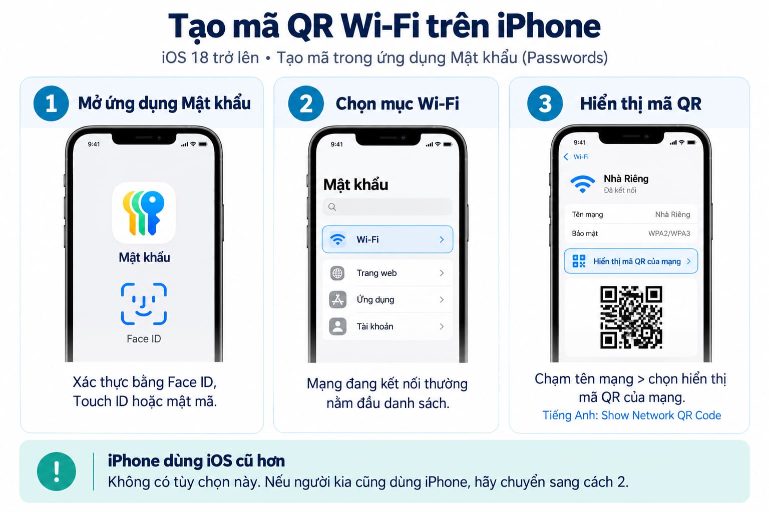 Điện thoại quét mã QR vào wifi