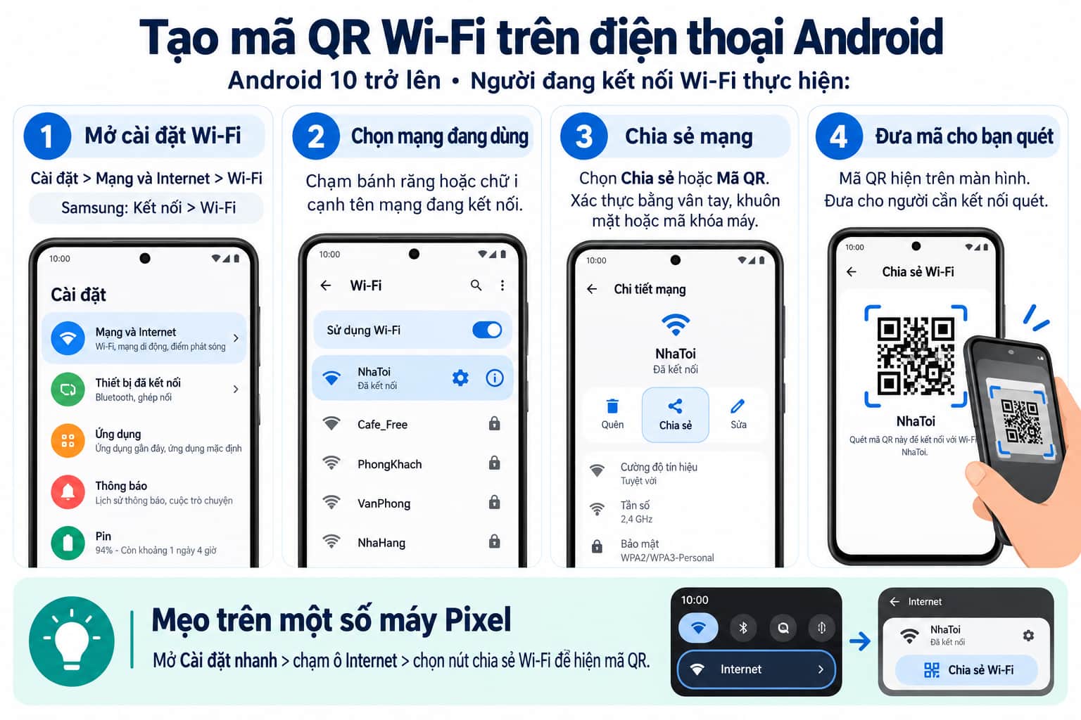 điện thoại quét mã QR vào wifi