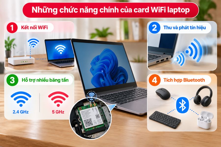 Card WiFi laptop là gì và các chức năng chính