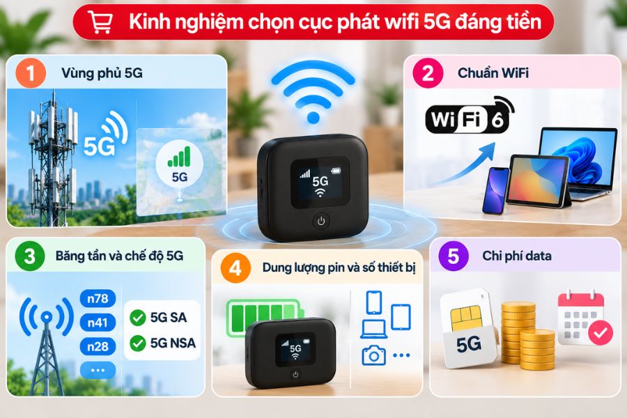 Cục phát wifi 5G và các tiêu chí quan trọng giúp chọn thiết bị phù hợp nhu cầu sử dụng