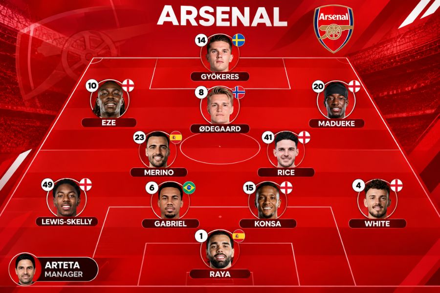 đội hình arsenal gặp liverpool