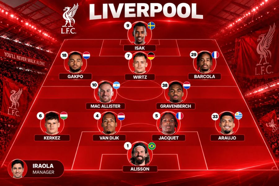 đội hình liverpool gặp arsenal