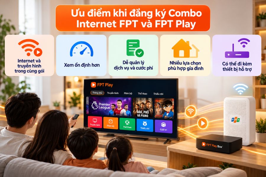 Kênh FPT Play kết hợp Internet FPT mang đến trải nghiệm xem ổn định và tiện lợi