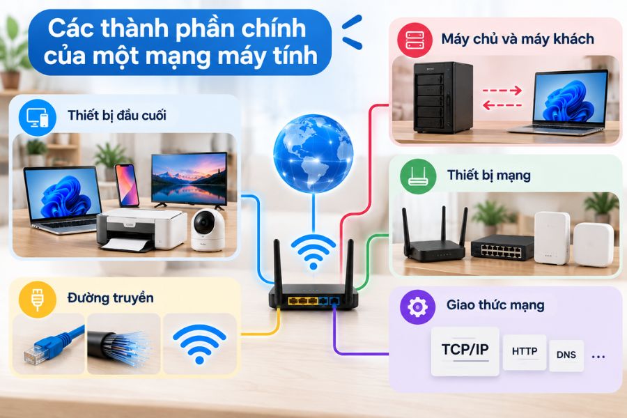Mạng máy tính là gì và các thành phần chính
