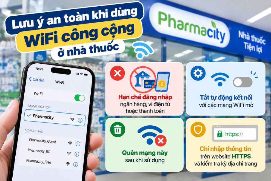 Lưu ý an toàn khi sử dụng Pass WiFi Pharmacity