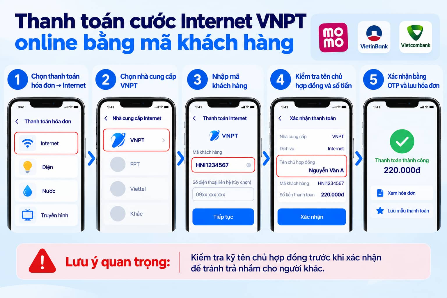 Nhập mã khách hàng khi thanh toán