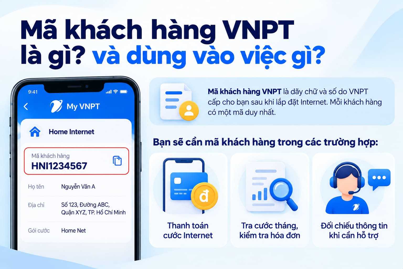 Mã khách hàng VNPT trên app